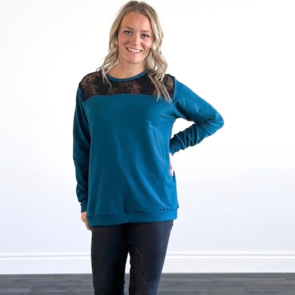 Buttercream clothing lace sweatshirt